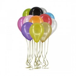 100'lü Lateks Metalik Karışık Renk Balon 12inç