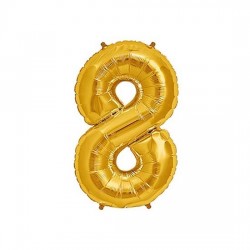 16inç 8 Rakamı Folyo Balon Gold 40cm