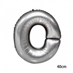 16inç O Harfi Folyo Balon Gümüş 40cm