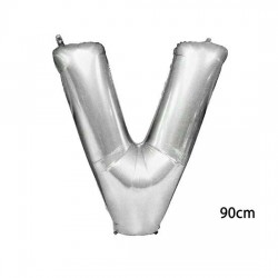40inç V Harfi Folyo Balon Gümüş 90cm