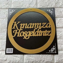 Kınamıza Hoş Geldiniz Yazılı Pleksi Kapı ve Duvar Süsü