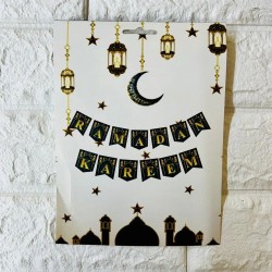 Ramazan'a Özel 'RAMADAN KAREEM' Yazılı Karton Flama